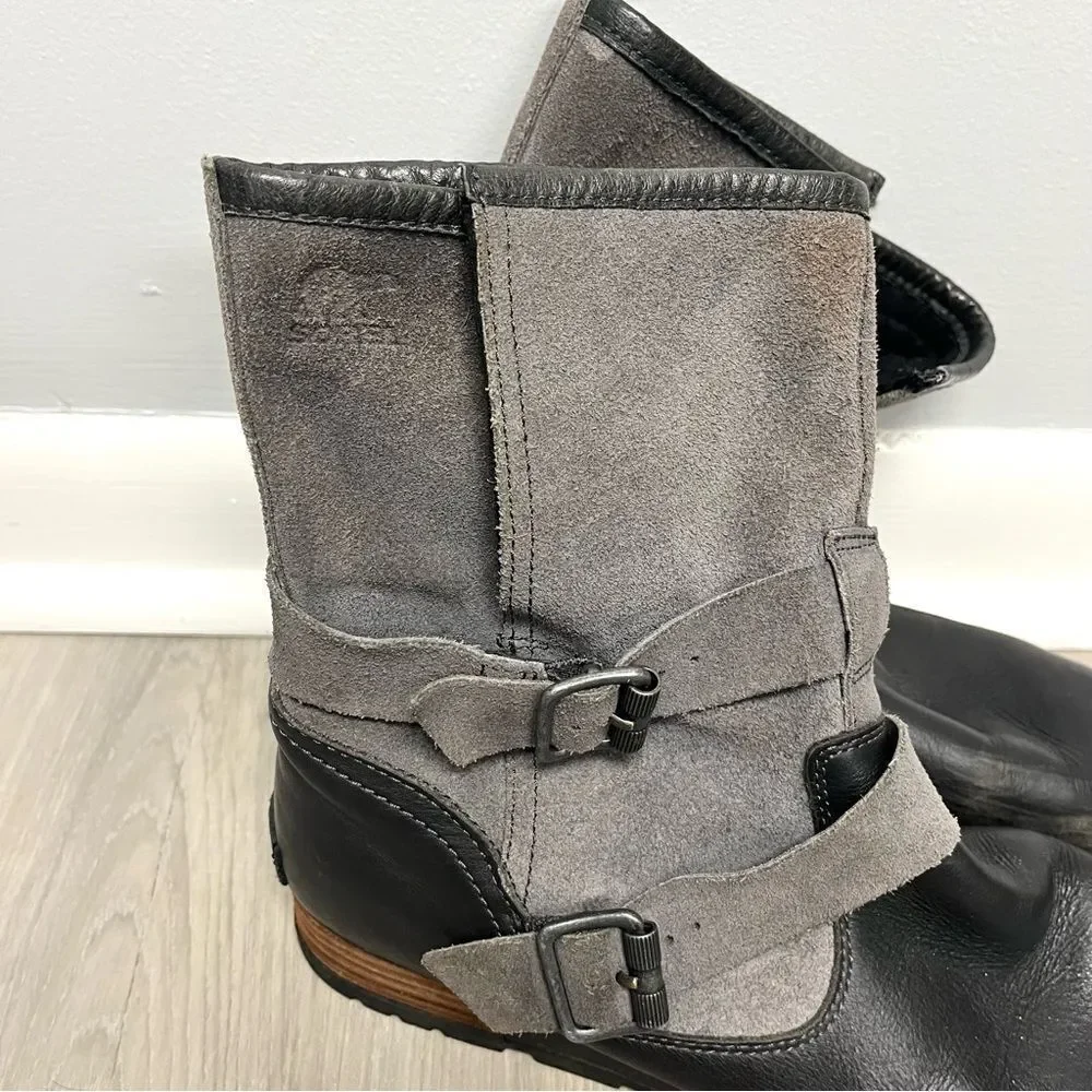 Sorel Boots Women’s‎ 9.5 Major Moto Black and Gray Winter